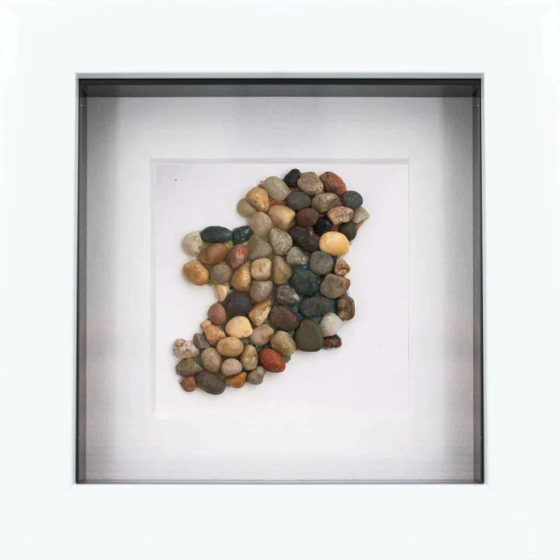 Map of Ireland Pebble Art Frame