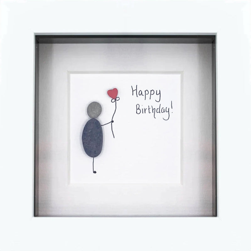 Happy Birthday! Pebble Art Frame
