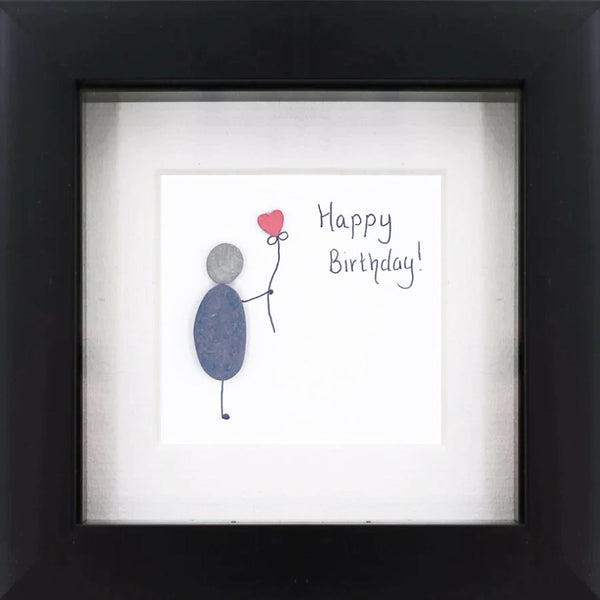 Happy Birthday! Irish Pebble Art Frame