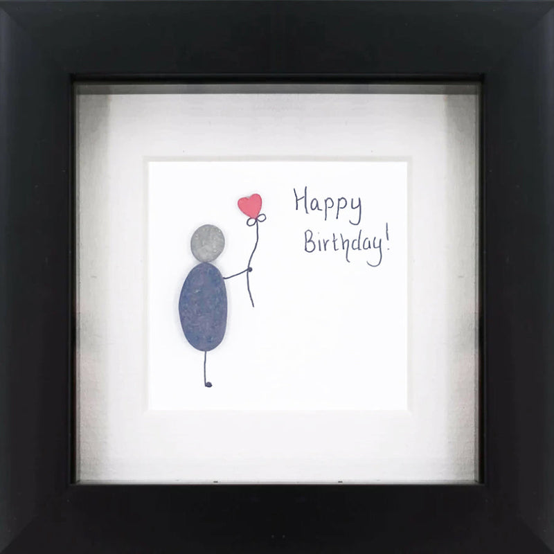 Happy Birthday! Pebble Art Frame