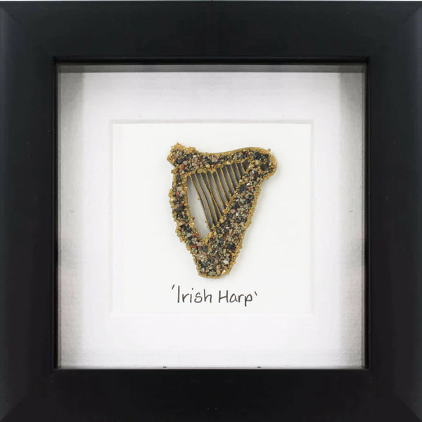 Irish Harp Pebble Art Frame