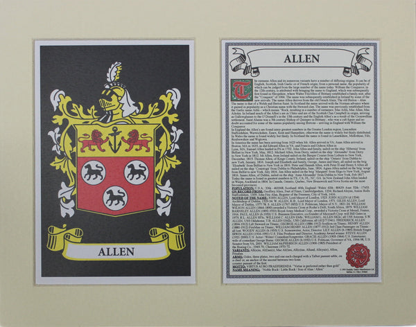 Allen - Irish Surname Coat of Arms Family Crest Heraldry