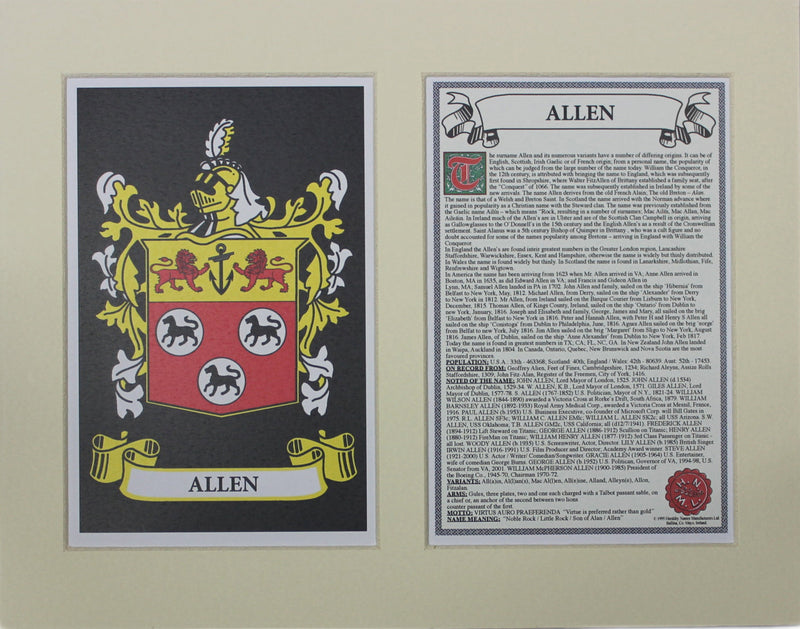 Allen - Irish Surname Heraldry