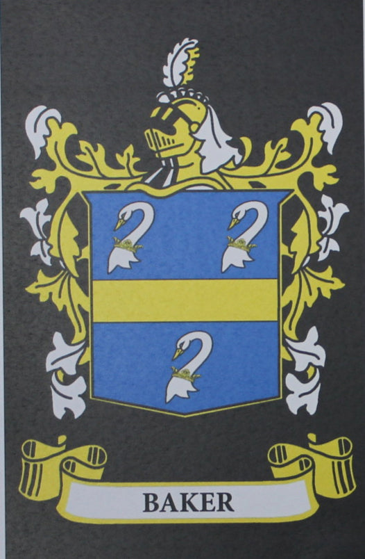 Baker - Irish American Surname Coat of Arms Family Crest Heraldry