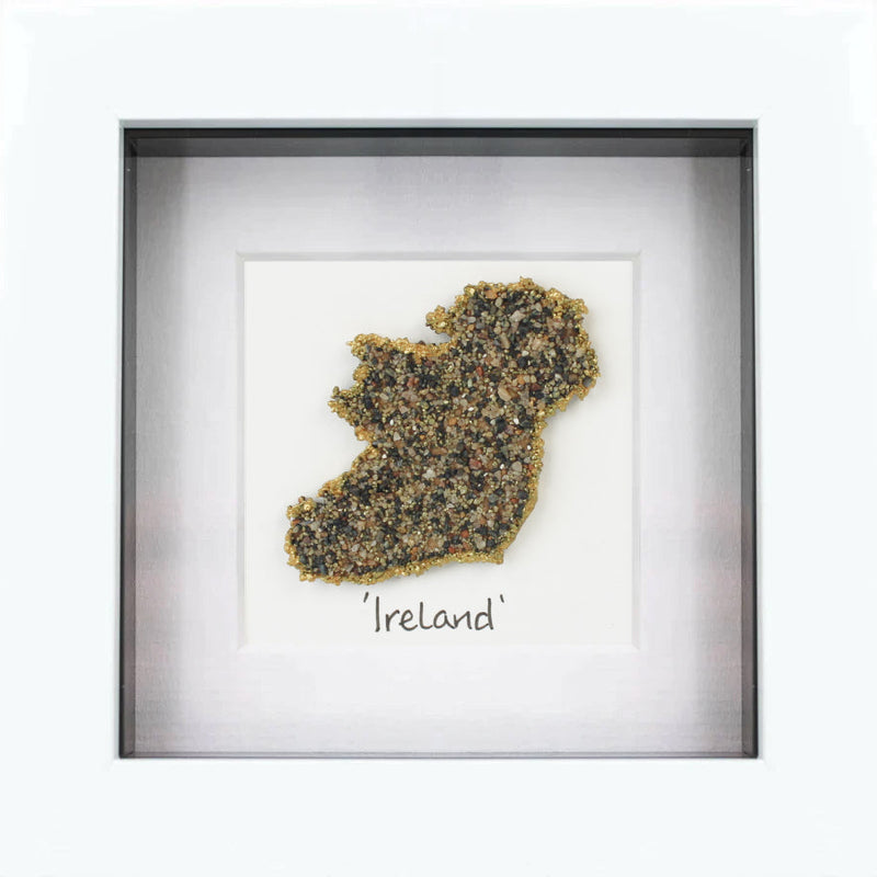Ireland Map Irish Pebble Art Frame