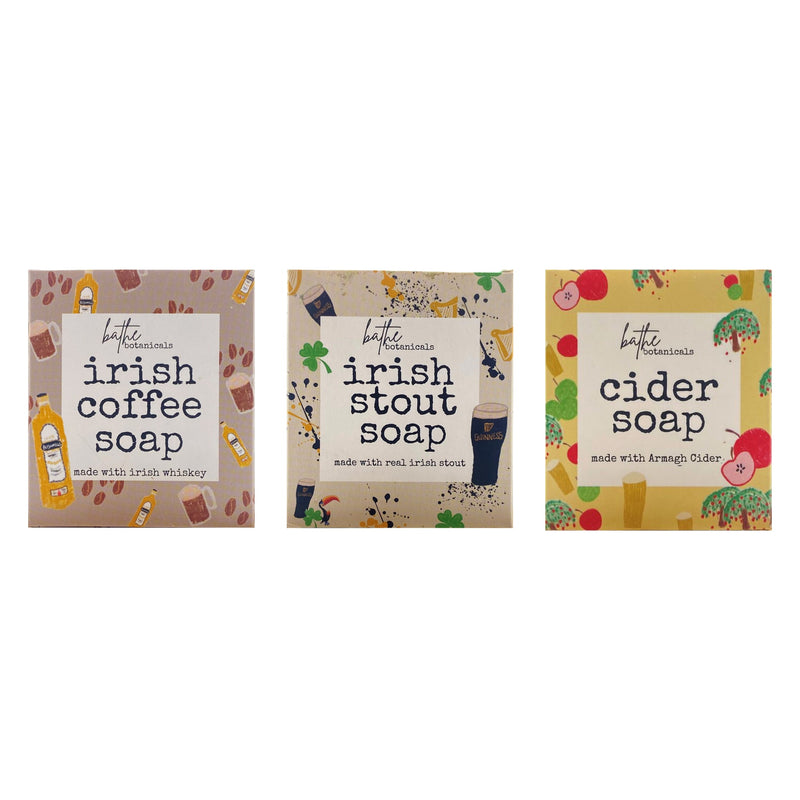 Irish Booze Soap Gift Set - 3-Pack Natural Handmade Soaps (Whiskey, Stout & Cider)