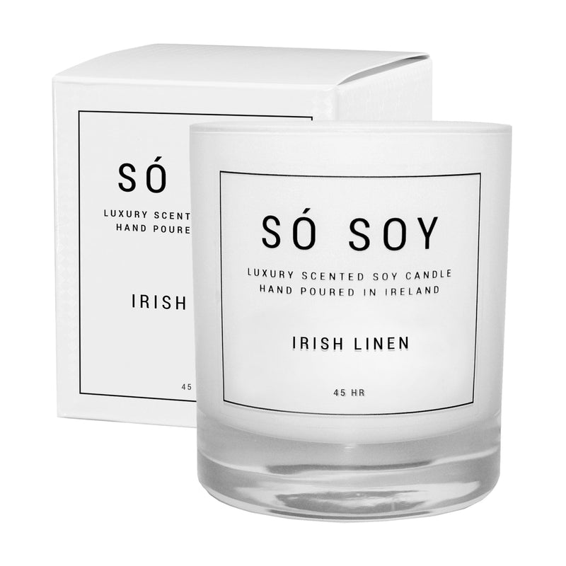 Irish Linen Candle by So Soy Hand Poured in Ballymoney