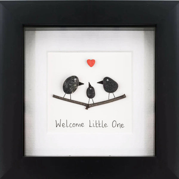 Welcome Little One Pebble Art Frame