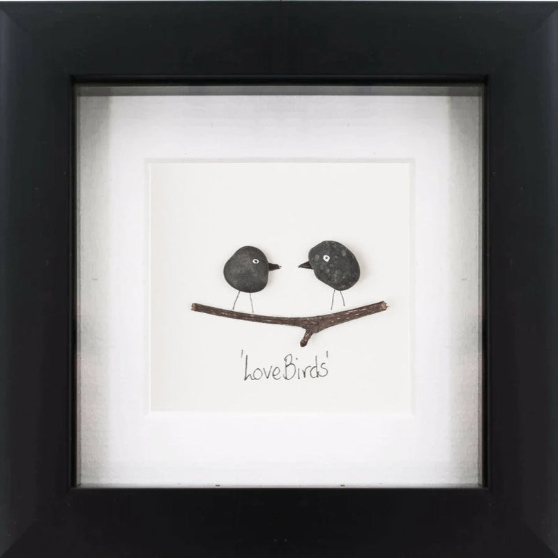 Lovebirds Irish Pebble Artwork