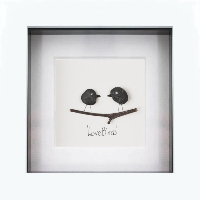 Lovebirds Irish Pebble Artwork