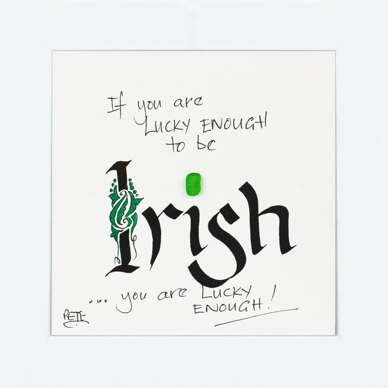 Lucky Enough to be Irish - Sea Glass Art Frame