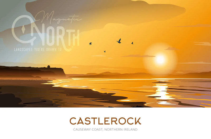 Castlerock, Travel Poster prints, Northern Ireland, Wedding gift, Christmas Gift