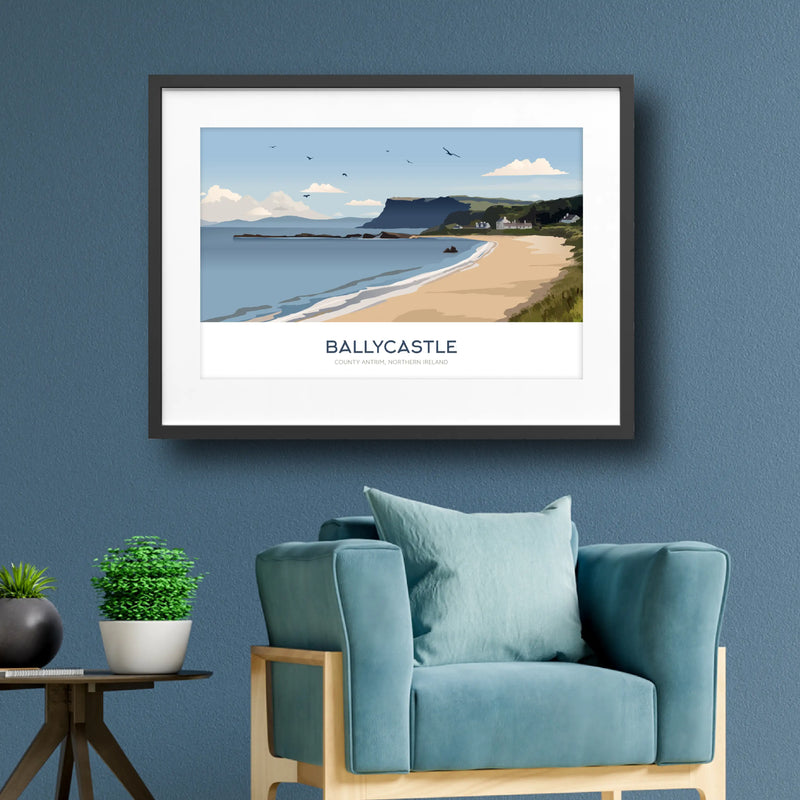 Ballycastle, travel print, Fairhead Beach, Northern Ireland, Christmas gift