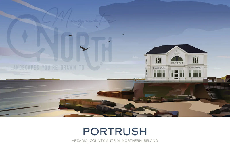 Portrush, Art Print Travel Poster, Northern Ireland, Ireland, Travel Print, House, Wedding Gift, landscapes, Christmas Gift