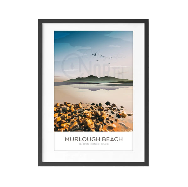 Murlough Beach, Art Print Travel Poster, County Down, Northern Ireland, Ireland, Travel Print, Wedding gift, Christmas Gift, landscapes