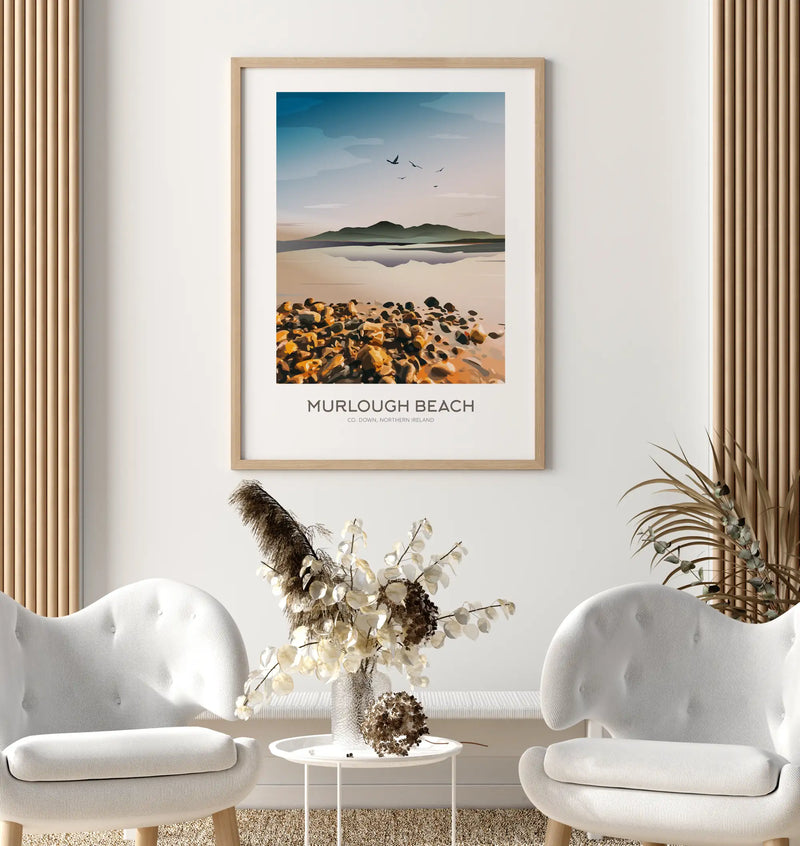 Murlough Beach, Art Print Travel Poster, County Down, Northern Ireland, Ireland, Travel Print, Wedding gift, Christmas Gift, landscapes