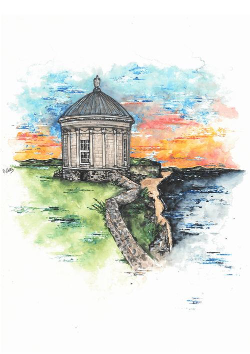 Mussenden Temple at Sunset Print - A4 Print