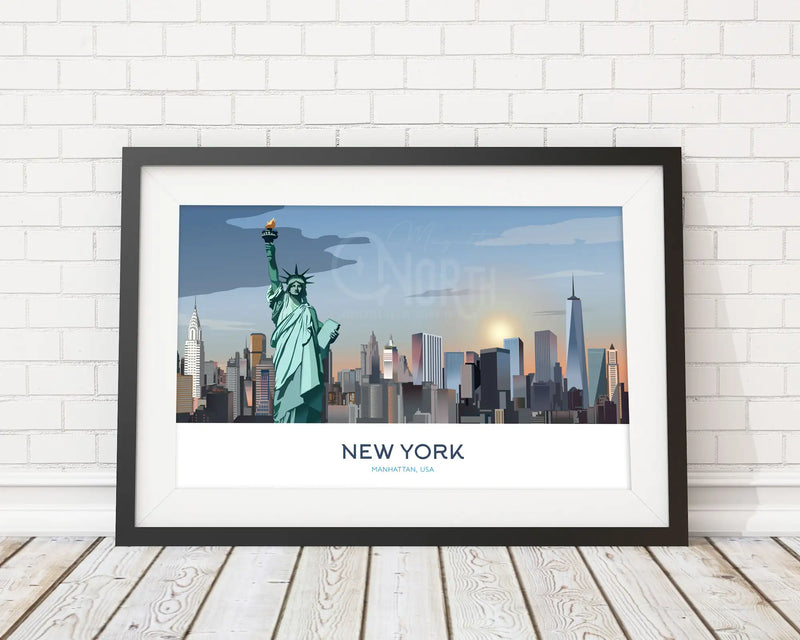 New York, Manhattan, Art Print Travel Poster, USA, Ireland, Travel Print, Wedding gift, Christmas Gift, landscapes