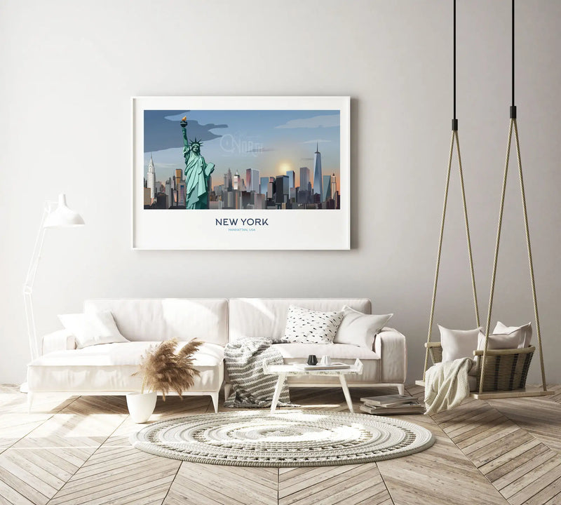 New York, Manhattan, Art Print Travel Poster, USA, Ireland, Travel Print, Wedding gift, Christmas Gift, landscapes