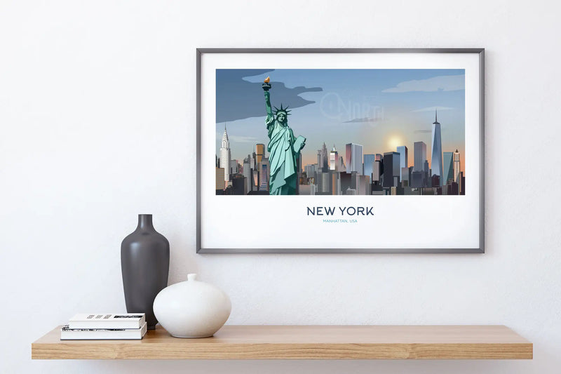 New York, Manhattan, Art Print Travel Poster, USA, Ireland, Travel Print, Wedding gift, Christmas Gift, landscapes