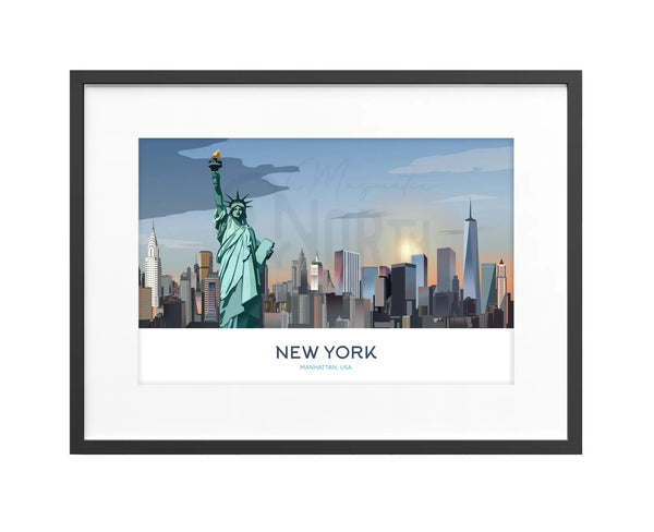 New York, Manhattan, Art Print Travel Poster, USA, Ireland, Travel Print, Wedding gift, Christmas Gift, landscapes