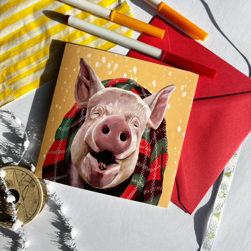 Pig Christmas Card