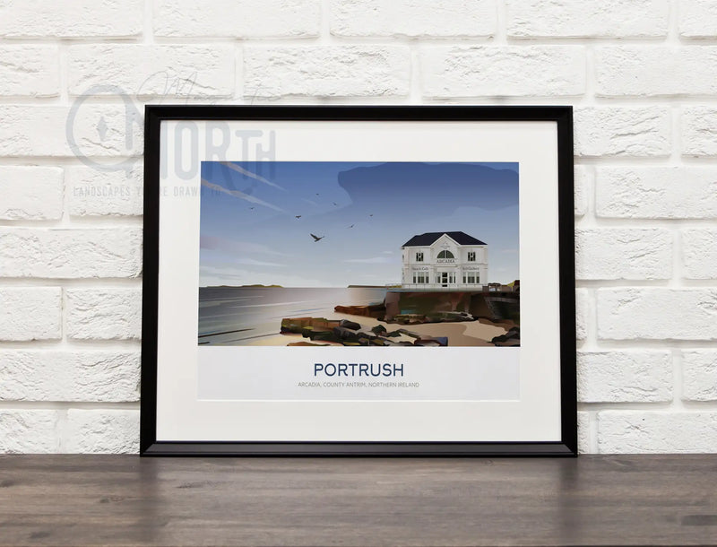 Portrush, Art Print Travel Poster, Northern Ireland, Ireland, Travel Print, House, Wedding Gift, landscapes, Christmas Gift