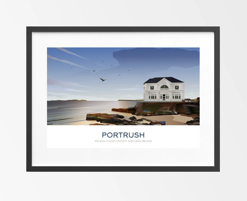 Portrush, Art Print Travel Poster, Northern Ireland, Ireland, Travel Print, House, Wedding Gift, landscapes, Christmas Gift