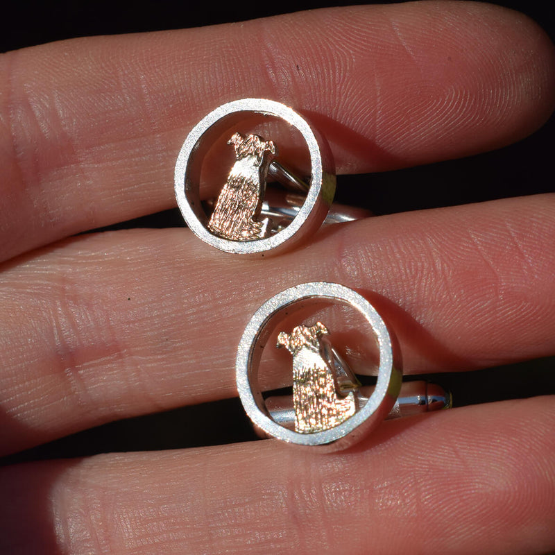 brown border collie jewellery, border collie cufflinks, dog cufflinks, collie gift for him