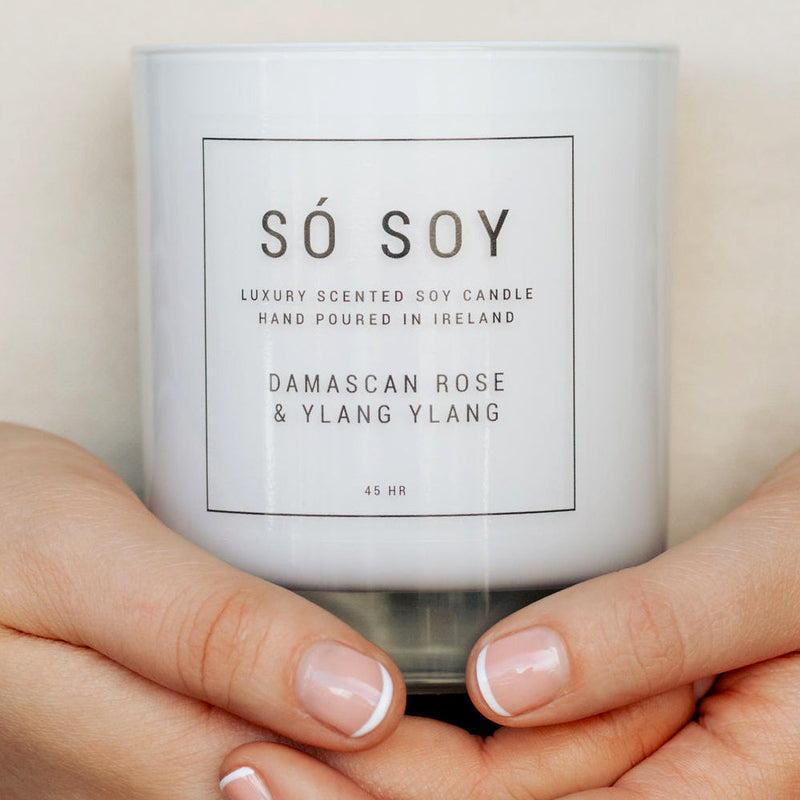 Damascan Rose and Ylang Ylang Candle by So Soy Hand Poured in Ballymoney