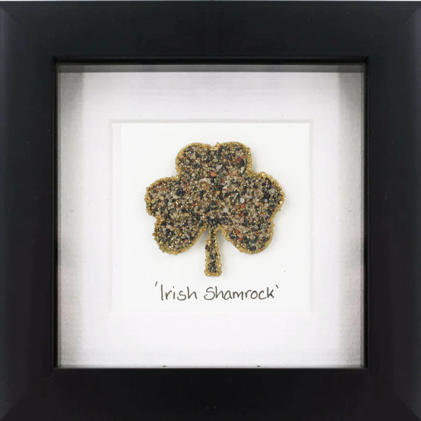 Irish Shamrock Pebble Art Frame