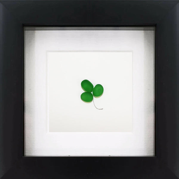 Seaglass Shamrock Irish Pebble Art Frame