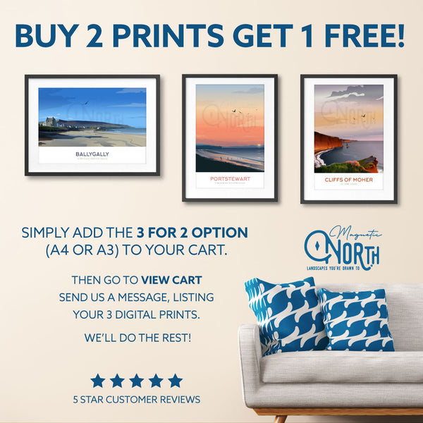 Digital travel prints, three for the price of two offer, Wedding gift, Christmas Gift, Irish art