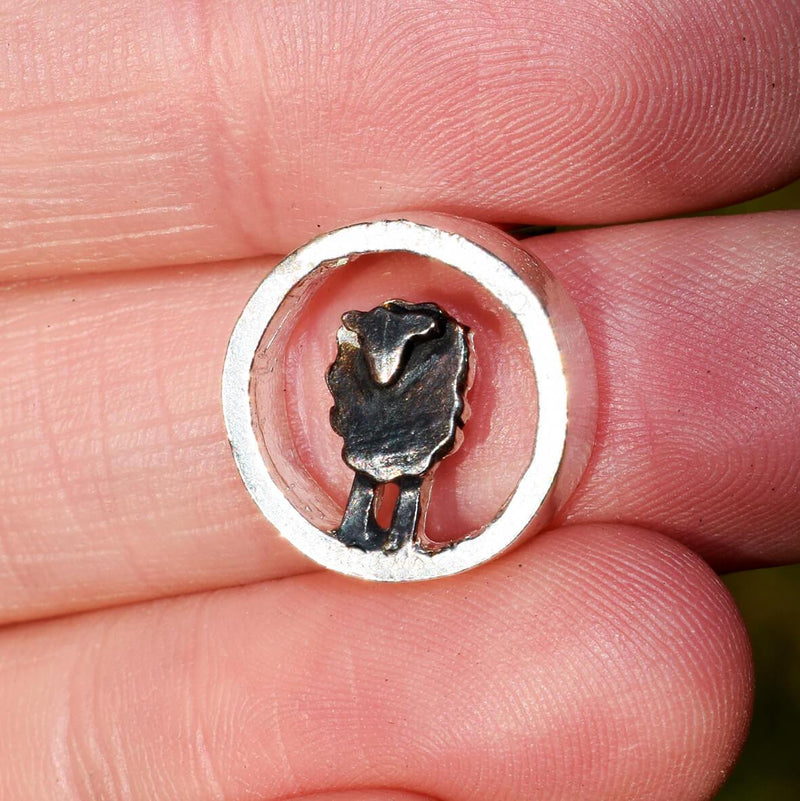 silver sheep pin, black sheep badge, black sheep pin, present for black sheep man, present for farmer, sheep farm gift