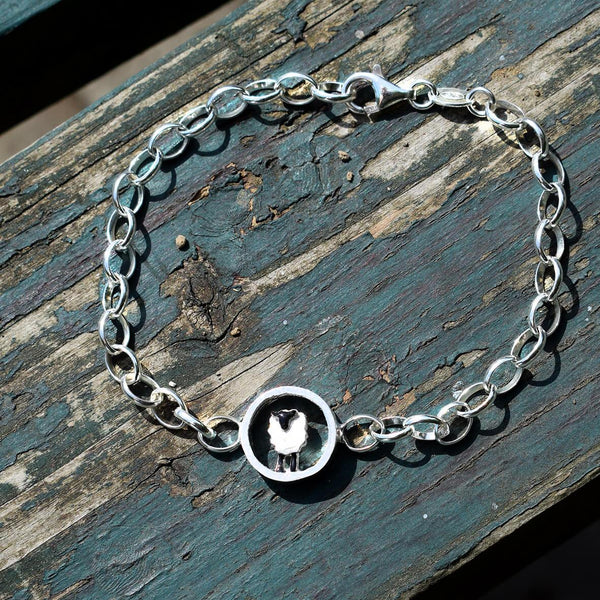 suffolk sheep bracelet, suffolk sheep charm, sheep bracelet, silver suffolk sheep, suffolk sheep jewellery, suffolk sheep gift, suffolk sheep present, suffolk jewellery