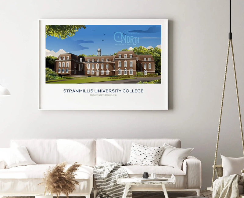 Stranmillis University College, Art Print Travel Poster, Belfast, Northern Ireland, Print, Wedding gift, Christmas Gift, landscapes