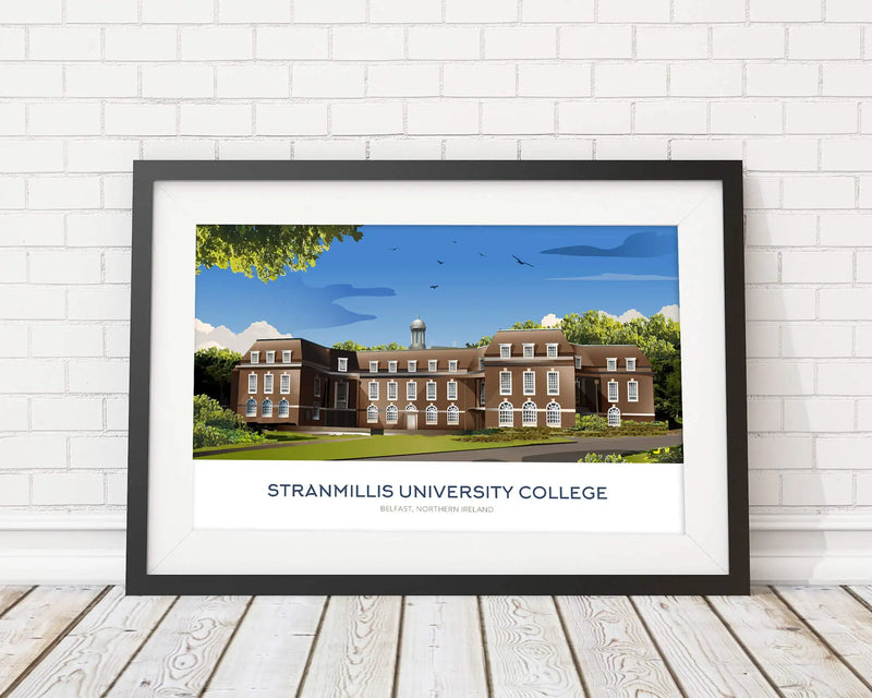 Stranmillis University College, Art Print Travel Poster, Belfast, Northern Ireland, Print, Wedding gift, Christmas Gift, landscapes