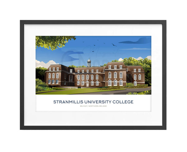 Stranmillis University College, Art Print Travel Poster, Belfast, Northern Ireland, Print, Wedding gift, Christmas Gift, landscapes