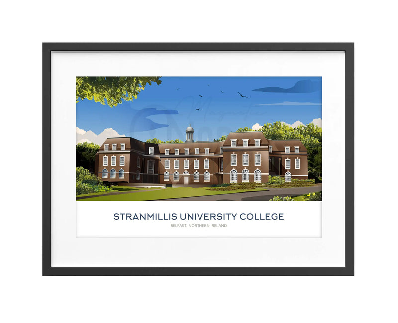 Stranmillis University College, Art Print Travel Poster, Belfast, Northern Ireland, Print, Wedding gift, Christmas Gift, landscapes