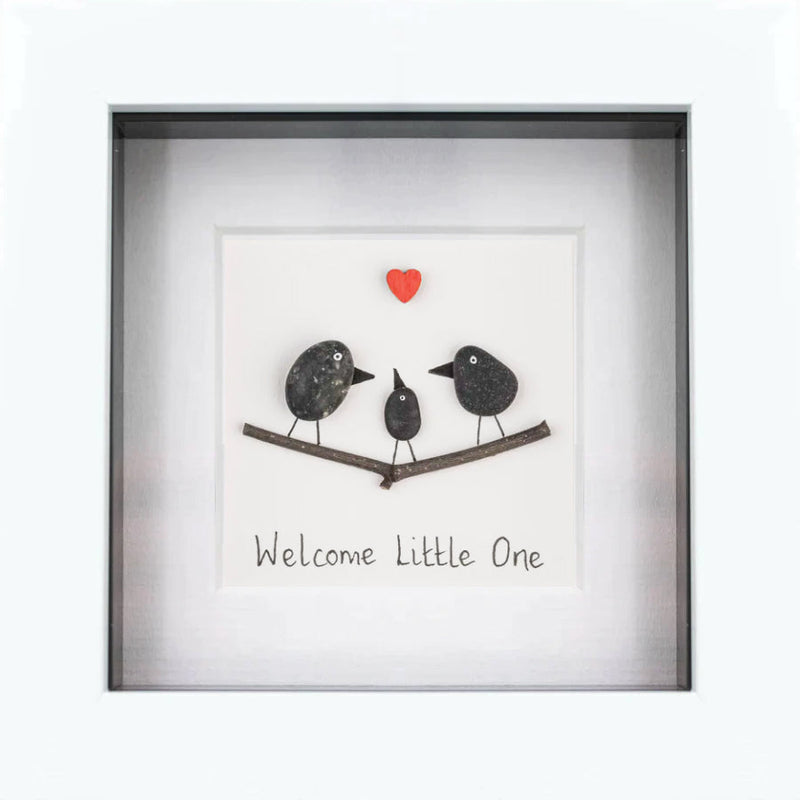 Welcome Little One Pebble Art Frame