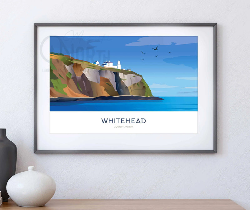 Blackhead Lighthouse, Whitehead, Print, Christmas Wedding Gift, travel print