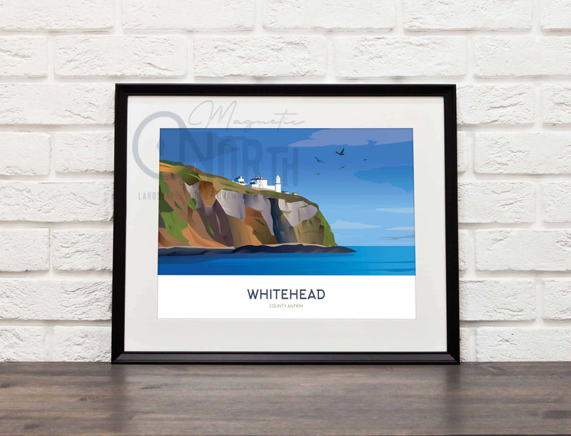 Blackhead Lighthouse, Whitehead, Print, Christmas Wedding Gift, travel print