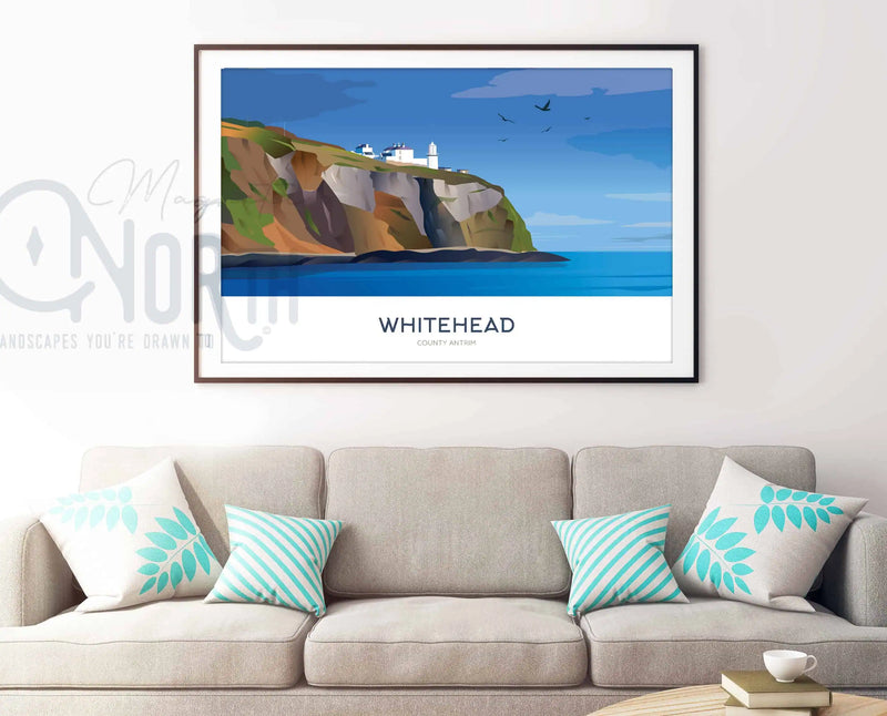 Blackhead Lighthouse, Whitehead, Print, Christmas Wedding Gift, travel print