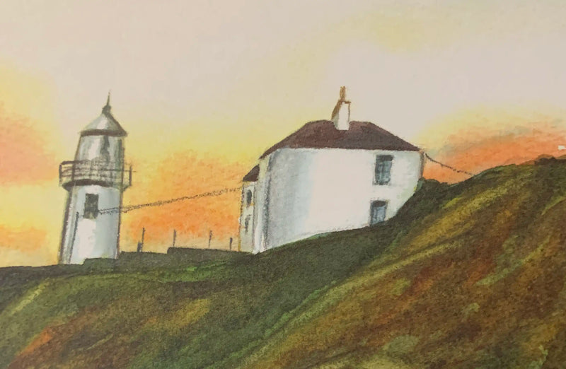 Blackhead Lighthouse, Whitehead, Watercolour print, Northern Ireland, Ireland, Travel Print, House, Wedding gift, Christmas Gift