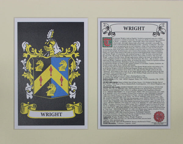 Wright - Irish Surname Coat of Arms Heraldry