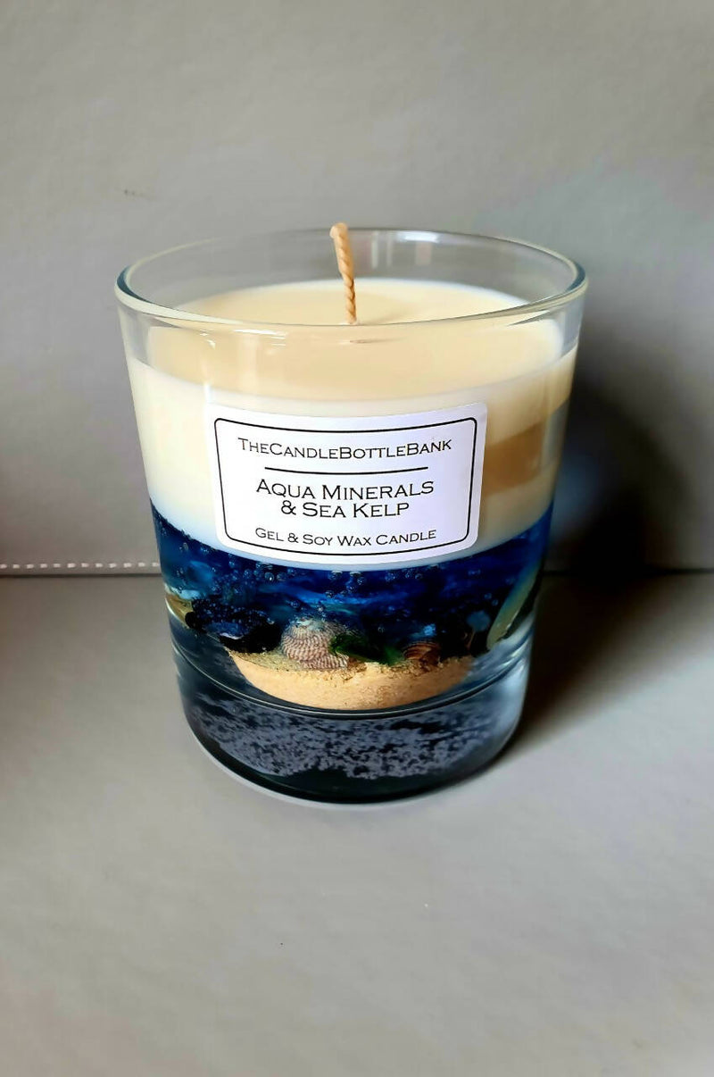 Blue Causeway Coast Soy & Gel Wax Candle in Aqua minerals & Sea Kelp