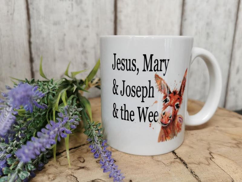 Jesus, Mary & Joseph and the wee Donkey Mug