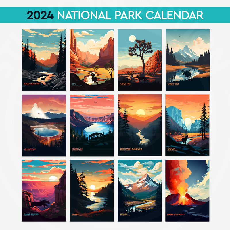 2024 Calendar of US National Parks