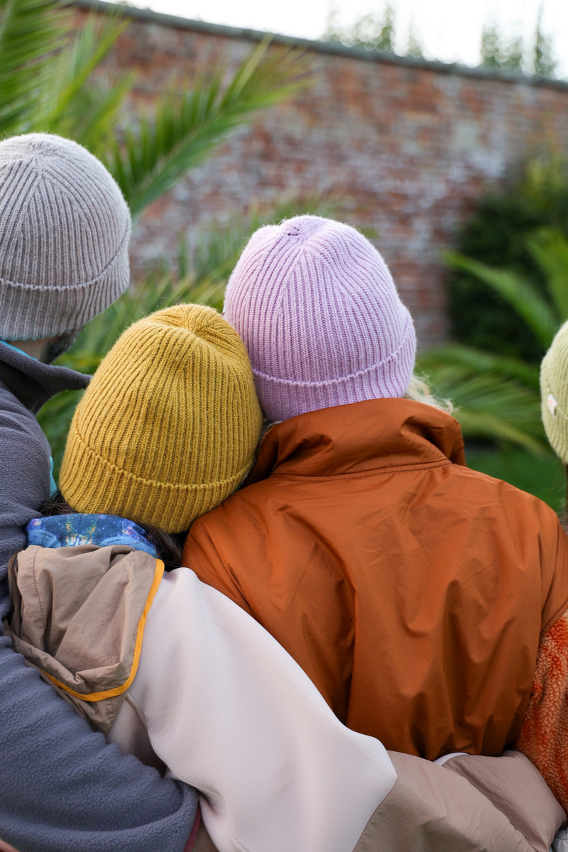 Malin Cashmere + Merino Mix Ribbed Beanie - Lavender