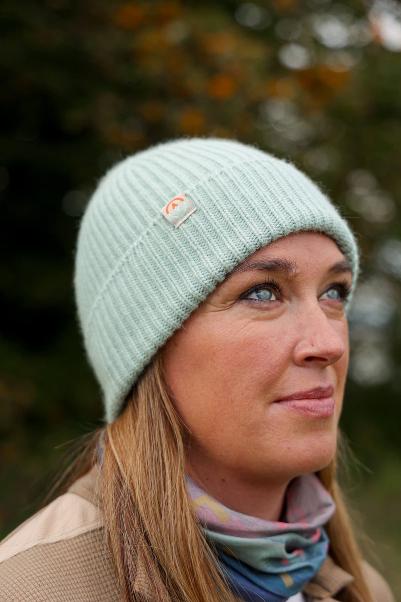 Malin Cashmere + Merino Mix Ribbed Beanie - Mint